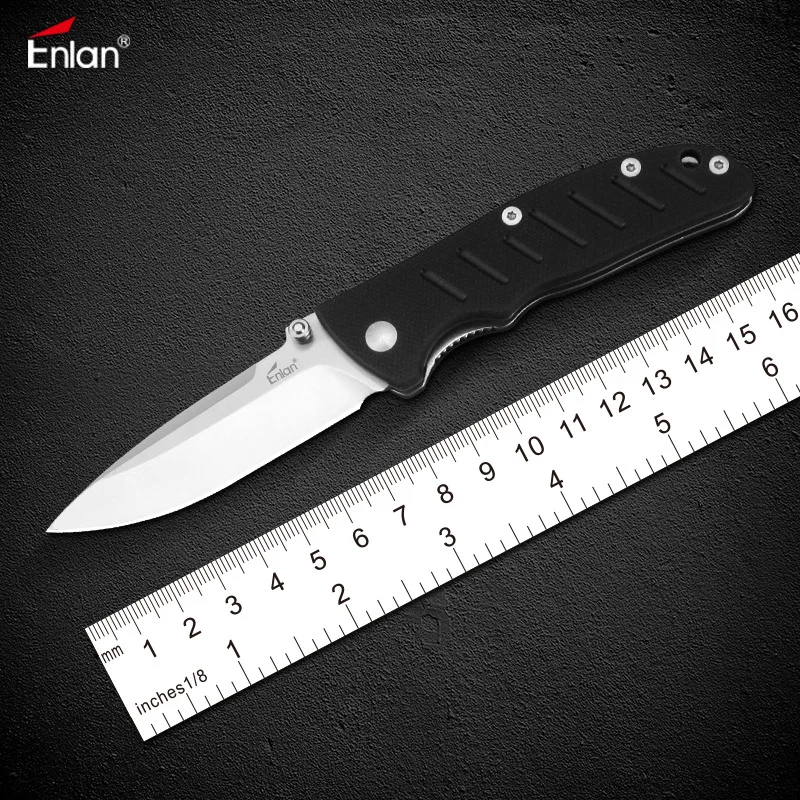 

Enlan EM-01 Folding knife 8Cr13Mov Steel blade G10 Handle Camping Hunting Survival Fishing Utility Super Military Knife EDC tool