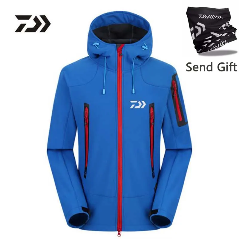 

2018 DAIWA New Winter Fishing Clothes Jacket Waterproof Windproof Outdoor Fleece Warming Hiking Set Soft Shell Wool coat