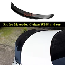 Carbon Fiber Spoilers For Mercedes For Benz C Class W205 4-Door Sedan PSM Style Rear Wing Spoiler Lip Trunk 205-IN carbon fiber rear roof spoiler lip for mercedes benz s class w221 s63 amg sedan 4 door 2007 2012 car styling