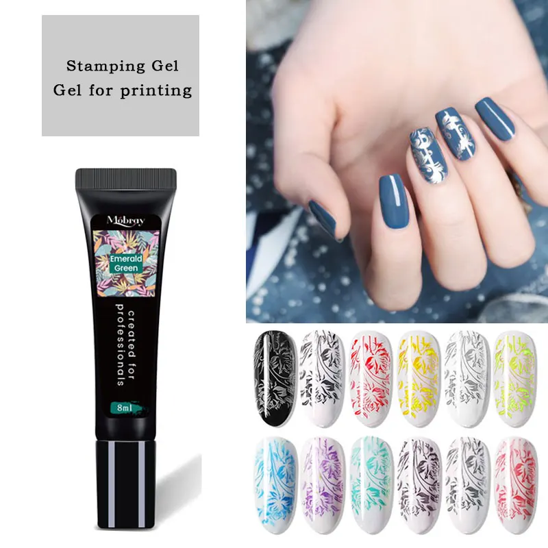 

Nail Stamping Gel Polish 8ml Pure 12 Color Stamp Print Oil UV Gel Lacquer Soak Off Varnish for Nail Art Stamping Plate top coat