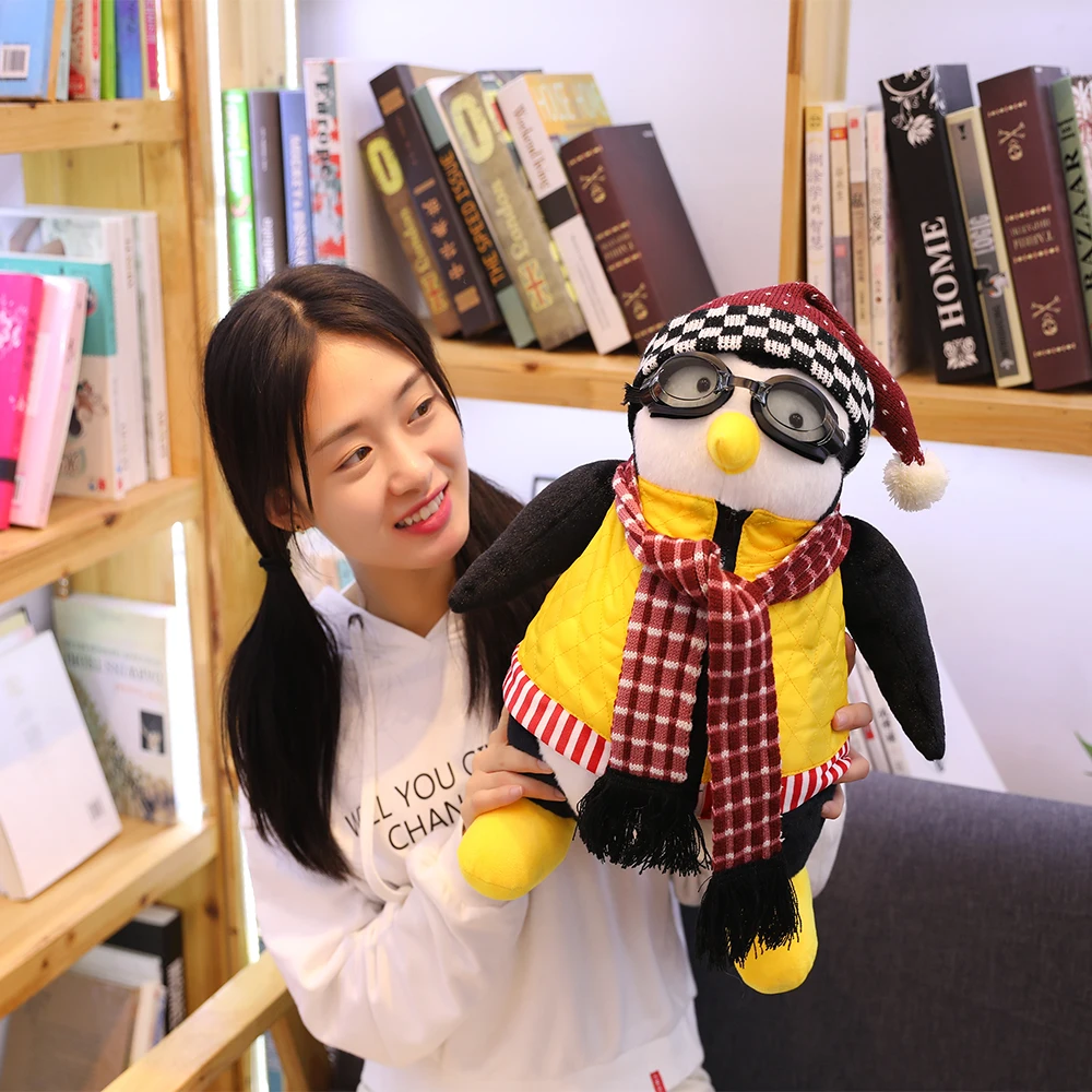 

25-45CM Lovely Penguin Plush Toys With Hats And Scarves Stuffed With Plush Dolls For Children's Birthday Christmas Gifts