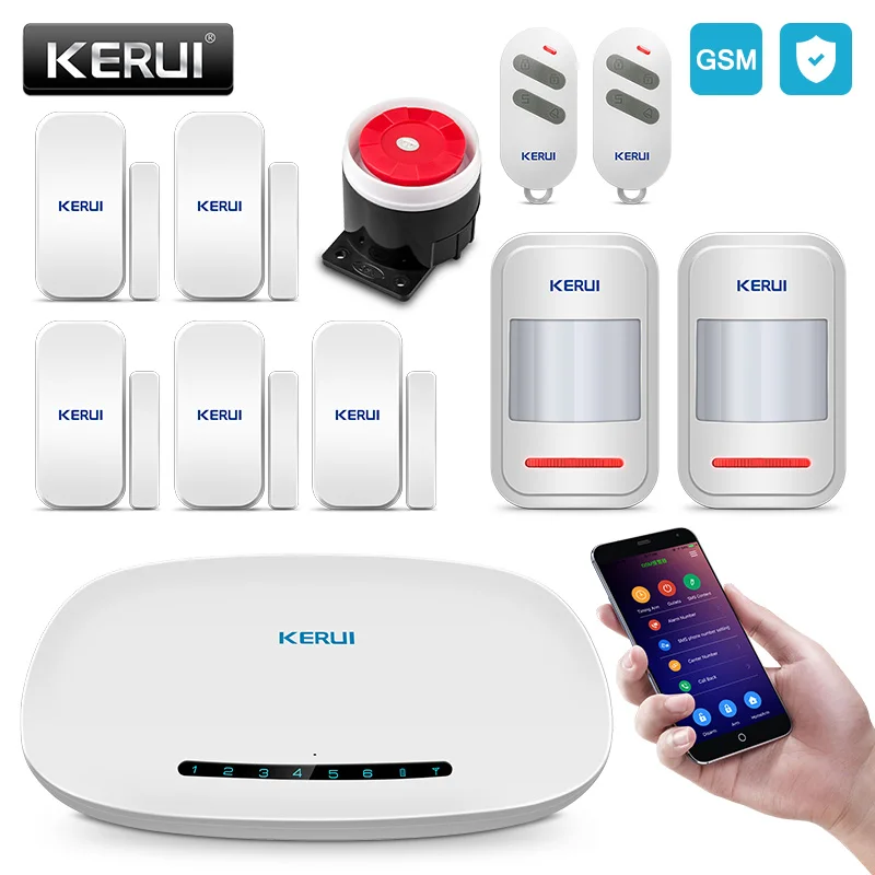 KERUI GSM сигнализация, система безопасности, автоматический набор, приложение, контроль, противопожарная защита, беспроводная домашняя охранная безопасность, DIY Kit - Цвет: Alarm System K