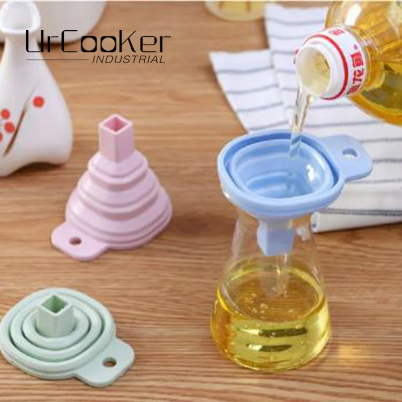 

1Pcs Silicone Foldable Collapsible Funnel and Outdoor Using Tool Kitchen Cooking Tools Suitable for Oil Bottles Soap Bottle