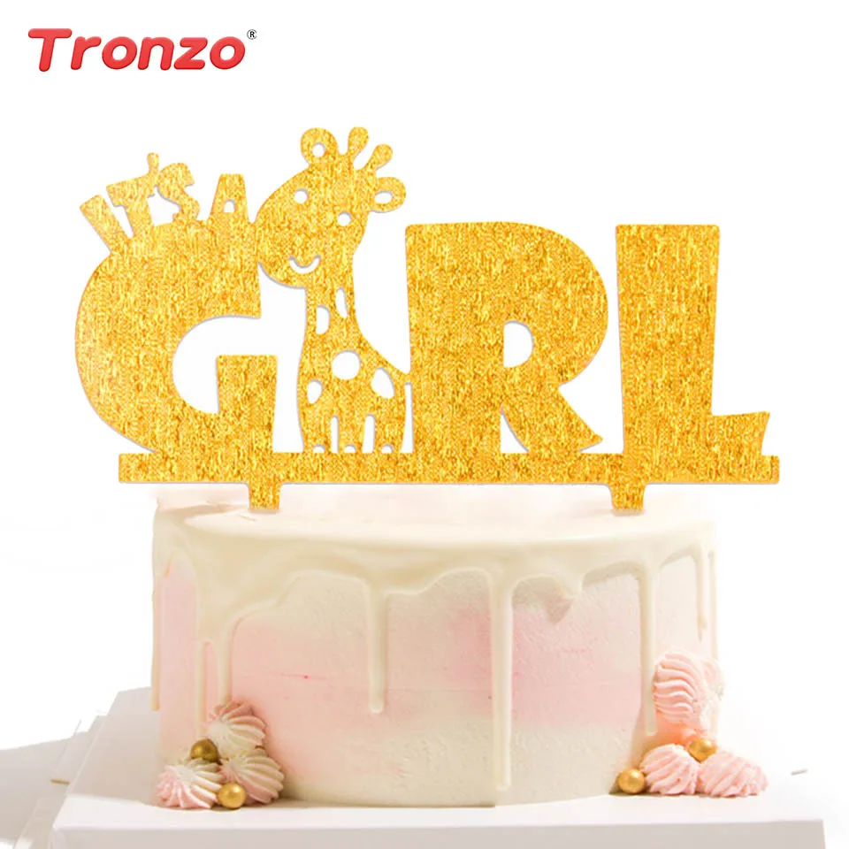 Тронзо это девочка торт Топпер Baby Shower первый день рождения вечерние Девушка партии поставки милый акриловый торт Топпер Baby Shower Girl Декор