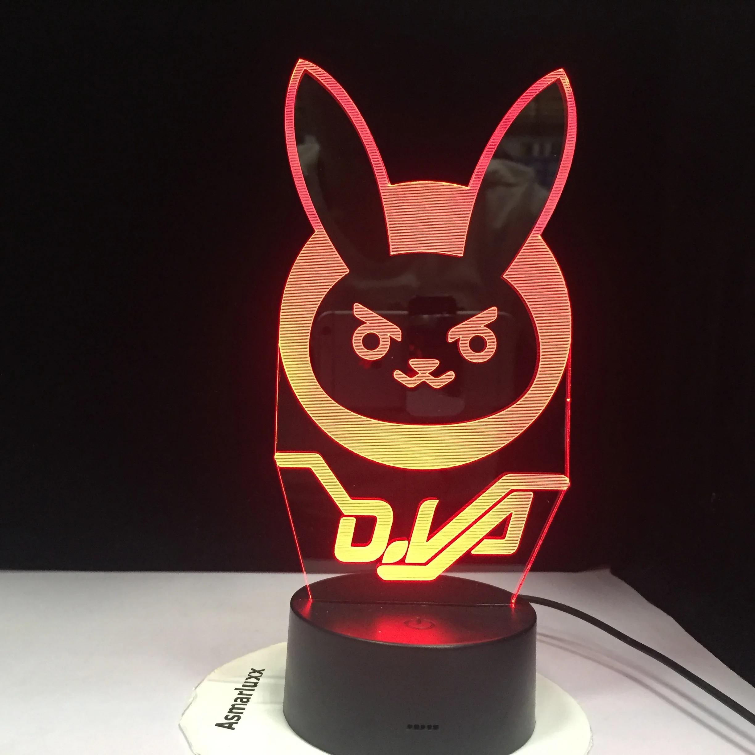 Мультфильм 3D LED освещение животное кролик акрил RGB ночник USB сенсорный контроль