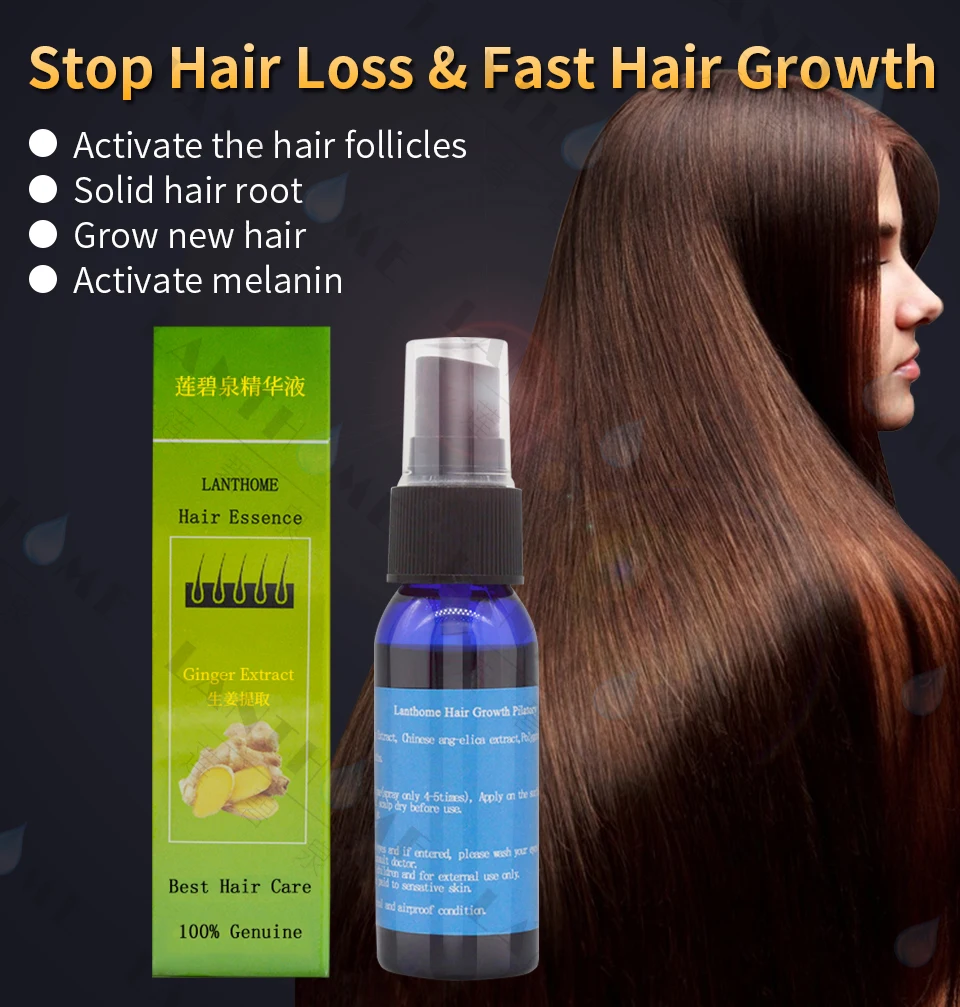 Effective Ginger Hair Growth Liquid Spray Anti Hair Loss Hair Regrowth Dry Hair Repair Moisturizer Treatment Recommend 30ml