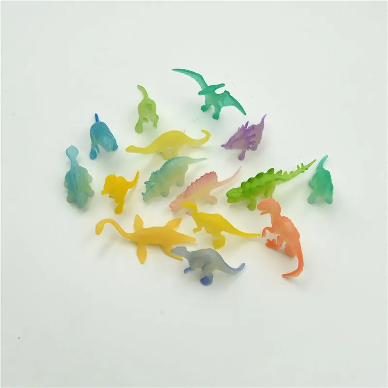 JSXuan 16pcs/lot Dinosaurs of Jurassic Figure World movie Toy noctilucent dinosaur glow in the dark Toys Kids Gifts