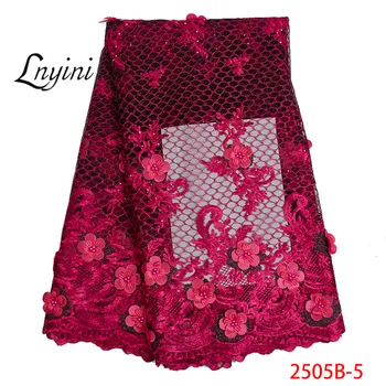 

African Tulle Lace Fabric 2019 African French Lace Fabric High Quality With Beads Nigerian Embroidery Tulle French Lace L2505B-1