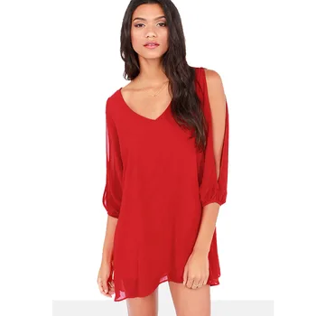 

Women Sweaters 2019 Winter Tops Turtleneck 1PC Women Off Shoulder V-neck A-line Mini Strapless Loose Casual Dress Y410