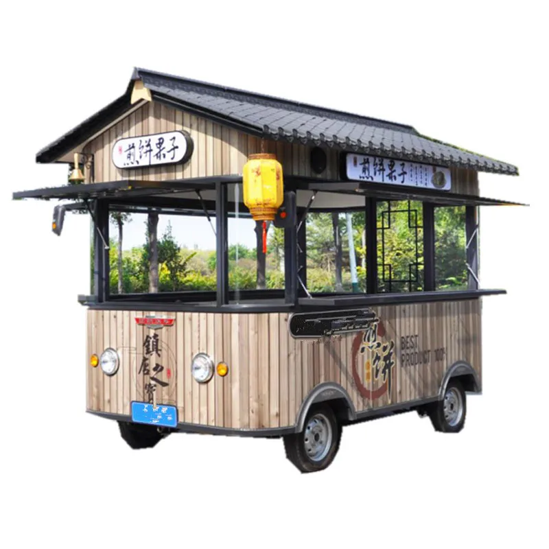 

340*194*238cm outdoor use house type fast food cart street snack trailer