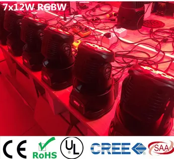 

led wash moving head light 7x12w rgbw 4in1 leds advanced DMX 9/14 channels dj band lights