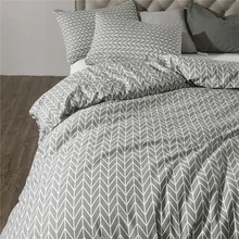 

100% Cotton Duvet Cover Set Breathable King Size Pillowcase Bedding Geometry Striped Reactive Printing Home Bedclothes