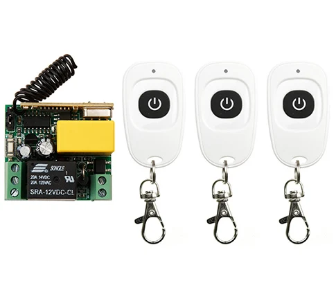 

AC220V RF Wireless Mini Switch teleswitch Relay Receiver Remote Controllers For Light switch With White Waterproof Transmitter