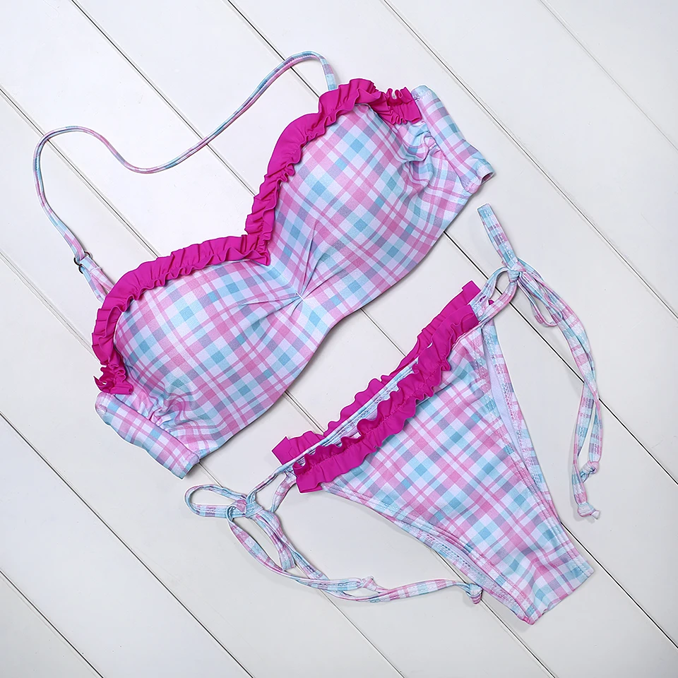 BANDEA push up traje de baño mujer traje de baño brasileño conjunto de bikini estampado traje de baño halter top bikinis mujer 2019 biquini mujer