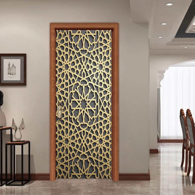 77*200 см Золотой благородный выдолбленный геометрический моделирующий масляной краской стикер стены обои двери стикер s домашний декор