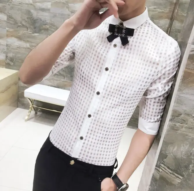 New Non mainstream Hair Stylis Men's Clothing Male Fashion slim Square ...