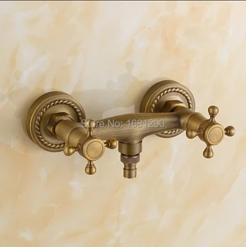 

Bathroom Exposed Antique Brass Shower Valve Shower Faucet 2-Handles Mixer Valve