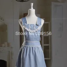 Голубое платье для девочек Kawaii карнавальное платье «лолита» традиционные Синяя майка из хлопка, без рукавов, милые платья для принцессы с высокое качество