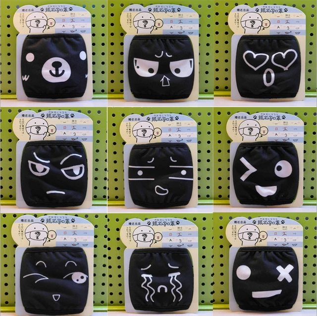 2701 14 Pcslot Bande Dessinée Drôle Expression Coton Pm25 Anti Brume Bouche Masque Anti Poussière Masque Coupe Vent Bouche Moufle Preuve La