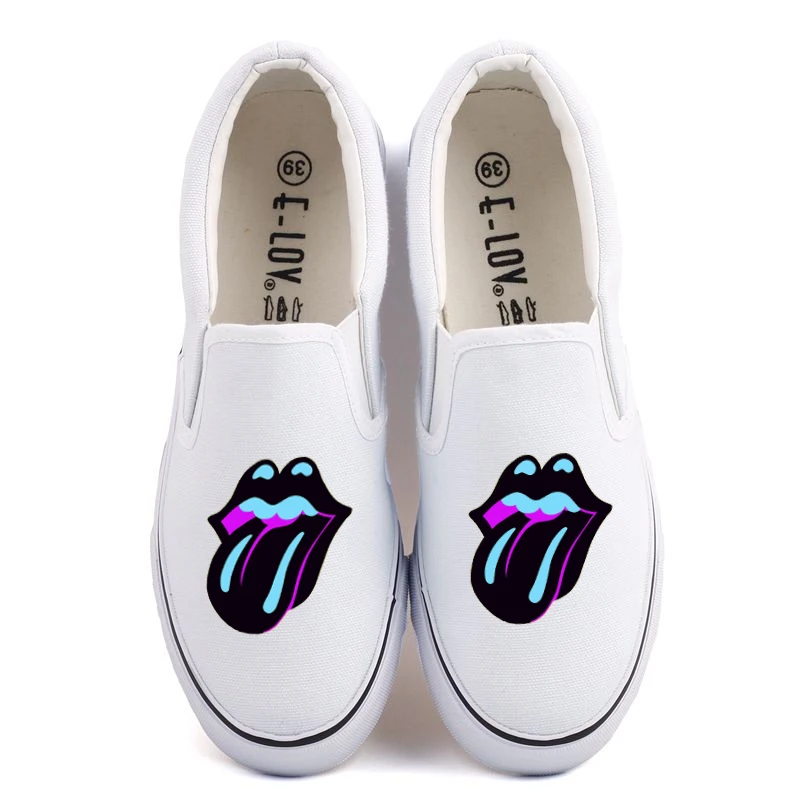 

Pop Art Abstract Printed Canvas Shoes Hip Hop Casual Women Loafers Leisure Slip On Popular Artist Design Couples Flats Loafers