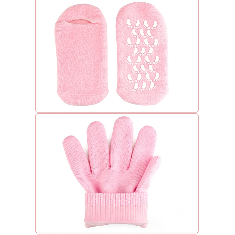 1 par de guantes de Gel de SPA o calcetines reutilizables humectantes para blanquear pies suaves máscara de mano calcetines de silicona GUANTE DE CUIDADO DE pies 1 par de guantes de Gel de SPA o calcetines reutilizables humectantes para blanquear pies suaves máscara de mano calcetines de silicona GUANTE DE CUIDADO DE pies