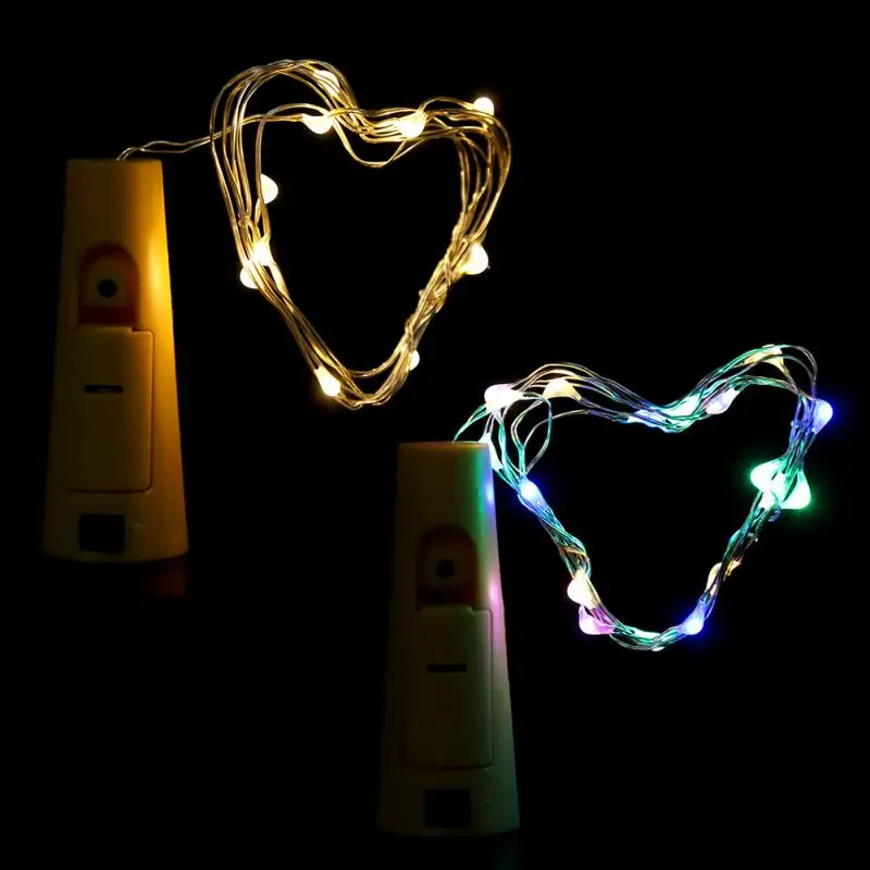 

2Pcs Cork Shape String Light Wine Bottle LED Fairy Lights Lamp Chrismas LED String Light guirlande led Battery Powered DIY Part