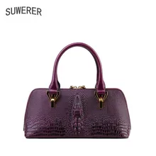 Сумка из натуральной кожи стиль оригинальная сумочка Роскошная крокодиловая сумка через плечо посылка в виде ракушки