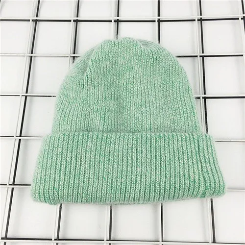 Light green Новая зимняя женская шапка из кроличьего кашемира, вязаные шапочки, толстые теплые, Vogue, Женская шерстяная шапка из ангорской шерсти, женские шапочки - Цвет: Light green