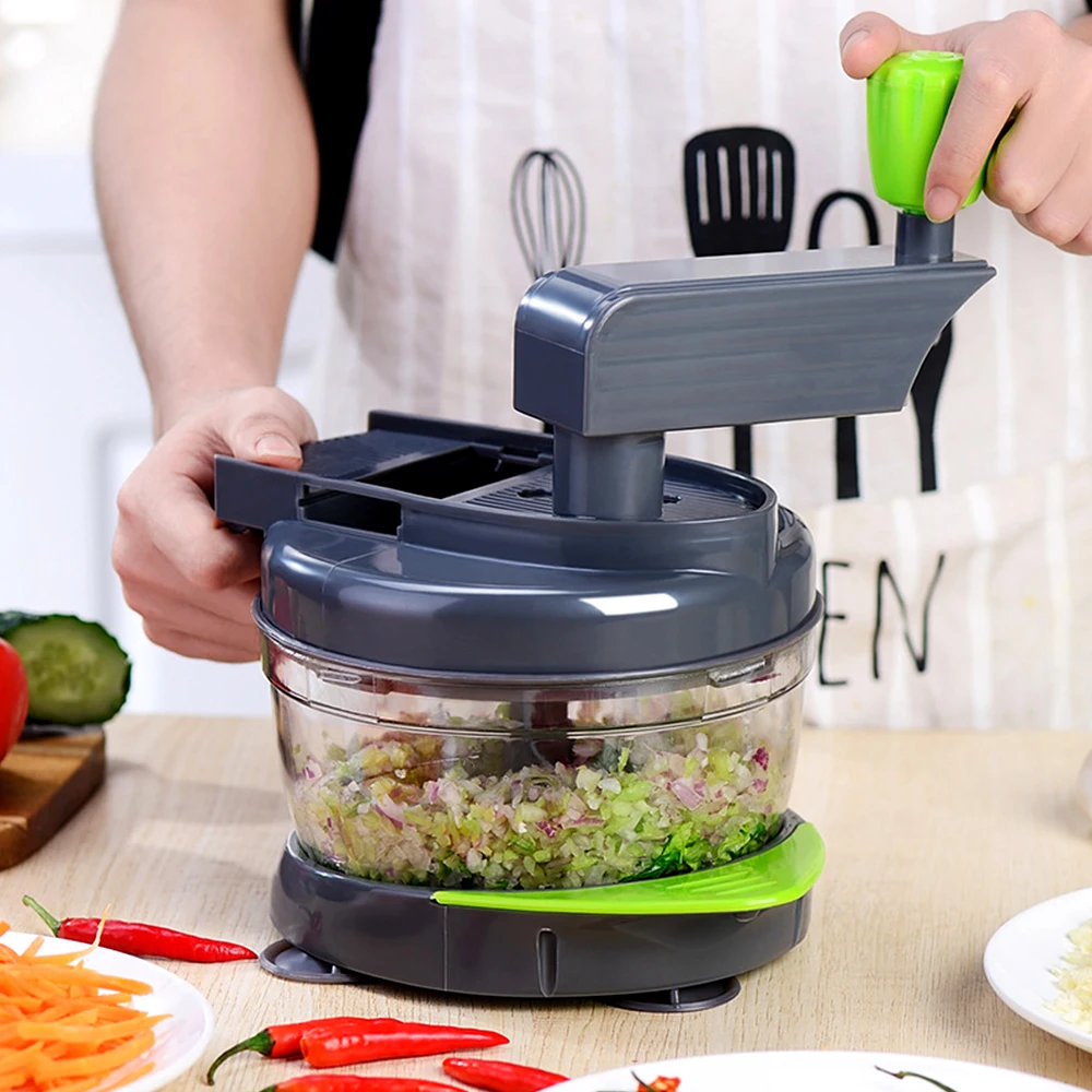 

manual meat mincer multi-functional for cutting vegetables and crushing them Stainless Steel Salad Maker Kitchen Gadgets