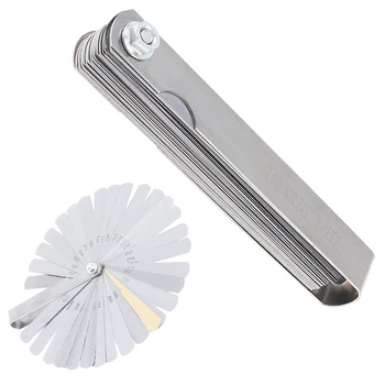 

Feeler Gauge 32 Blades Combination Feeler Gauge Metric / Imperial Gapped Filler 0.04-0.88mm Thickness Gage Measuring Tools