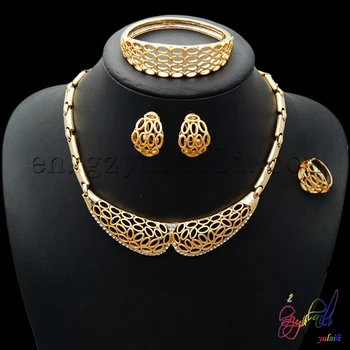 

Free Shipping High Quality Zinc Alloy Bow-knot Design Engagement Filled Gold Women Four Jewelry Set