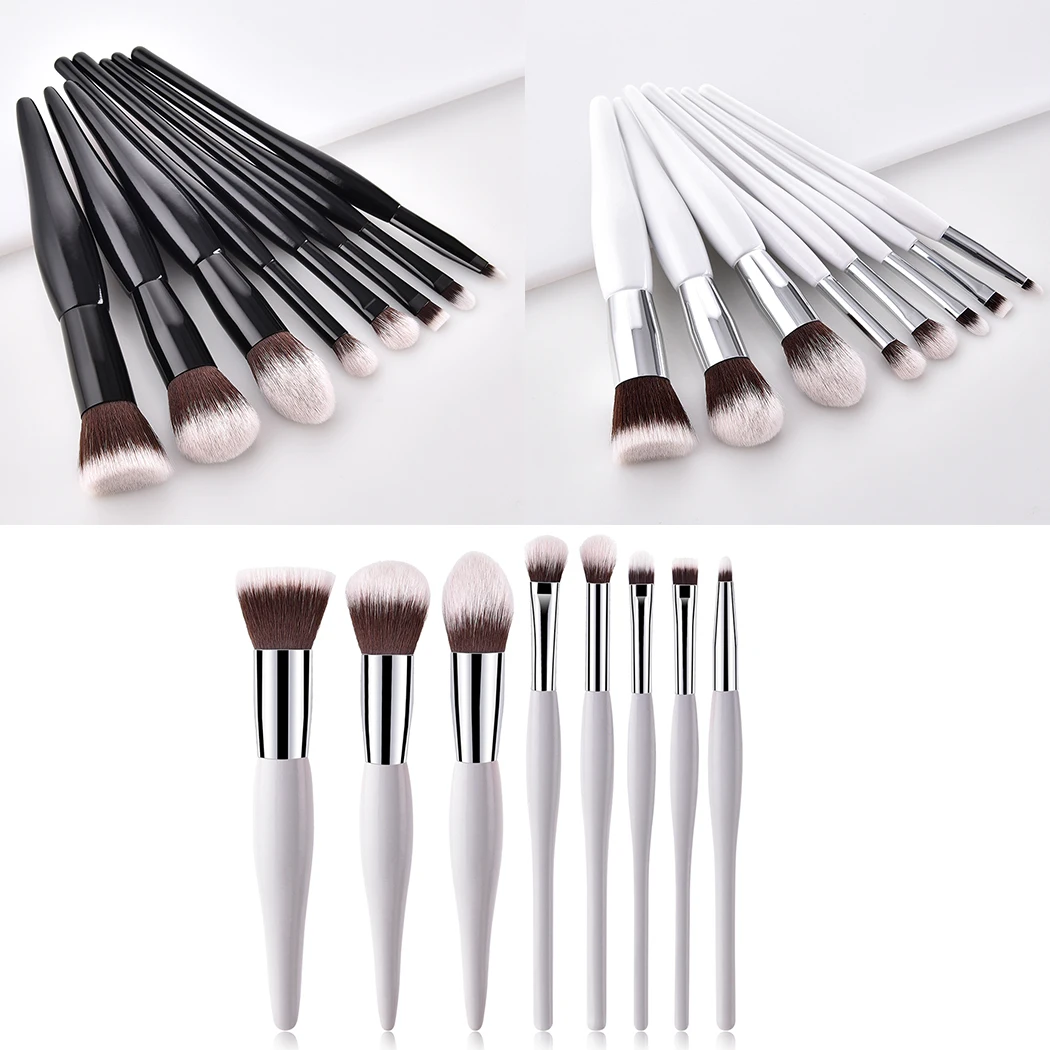 8 шт. деревянные пробки мода набор кистей для макияжа пудра Eye shadow Blush Косметика