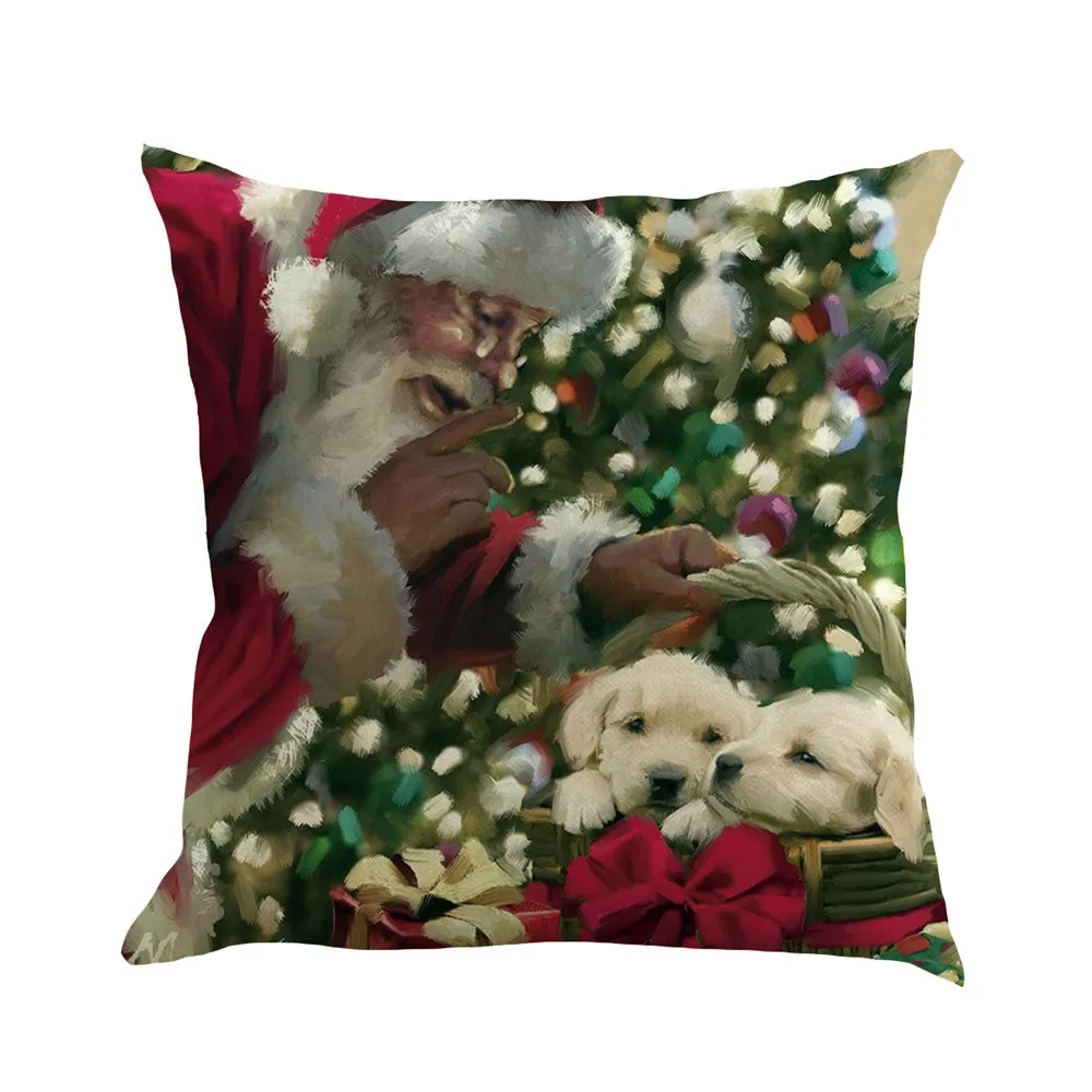 Наволочка 1 шт., льняная наволочка для дивана с Санта Клаусом, домашний декор, диван с рождественским декором, Снеговик A30305