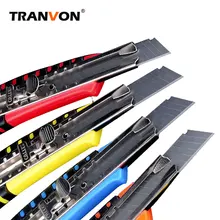 Универсальный нож TRANVON, резак для бумаги, нож с автоматической блокировкой, выдвижной нож для домашнего офиса, канцелярские инструменты, карманный нож, складной школьный