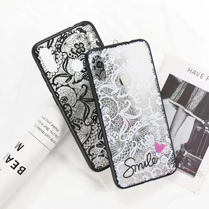

Lace Flower Silicon Cases For Xiaomi Redmi Note 7 Sexy 3D Floral Phone Case For Redmi Note 7 Pro Note7 Coque PC+TPU Back cover