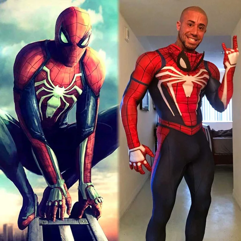 

PS4 insomniac spiderman cosplay Spider Man Suit superhero costume adult men kids boy child avengers infinity war captain america