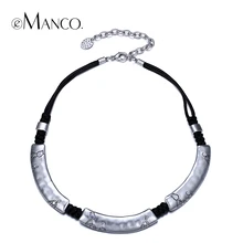 Emanco старинные геометрические ручной переплетения сплава цинка резьба искусство ожерелья для женщин хотько чокеры bisuteria mujer