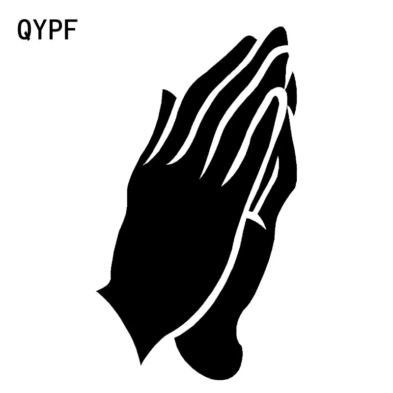 

QYPF 10.1*17.9CM Interesting Praying Hands Car Sticker Vinyl Decoration Motorcycle Accessories Black/Silver C16-0259