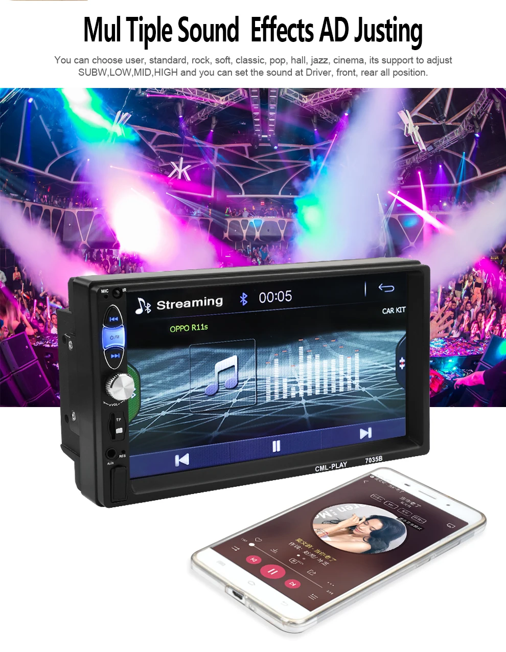 2 Din автомобильное радио Bluetooth mirrorlink 2din автомобильный мультимедийный плеер " HD сенсорный Авторадио MP5 USB аудио стерео для камеры заднего вида