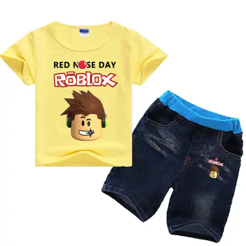 2 8years 2018 Kids Girls Clothes Set Roblox Costume Toddler Girls Summer Clothing Set Boy Summer Set Tshirtjeans Shorts - roblox clothes pictures