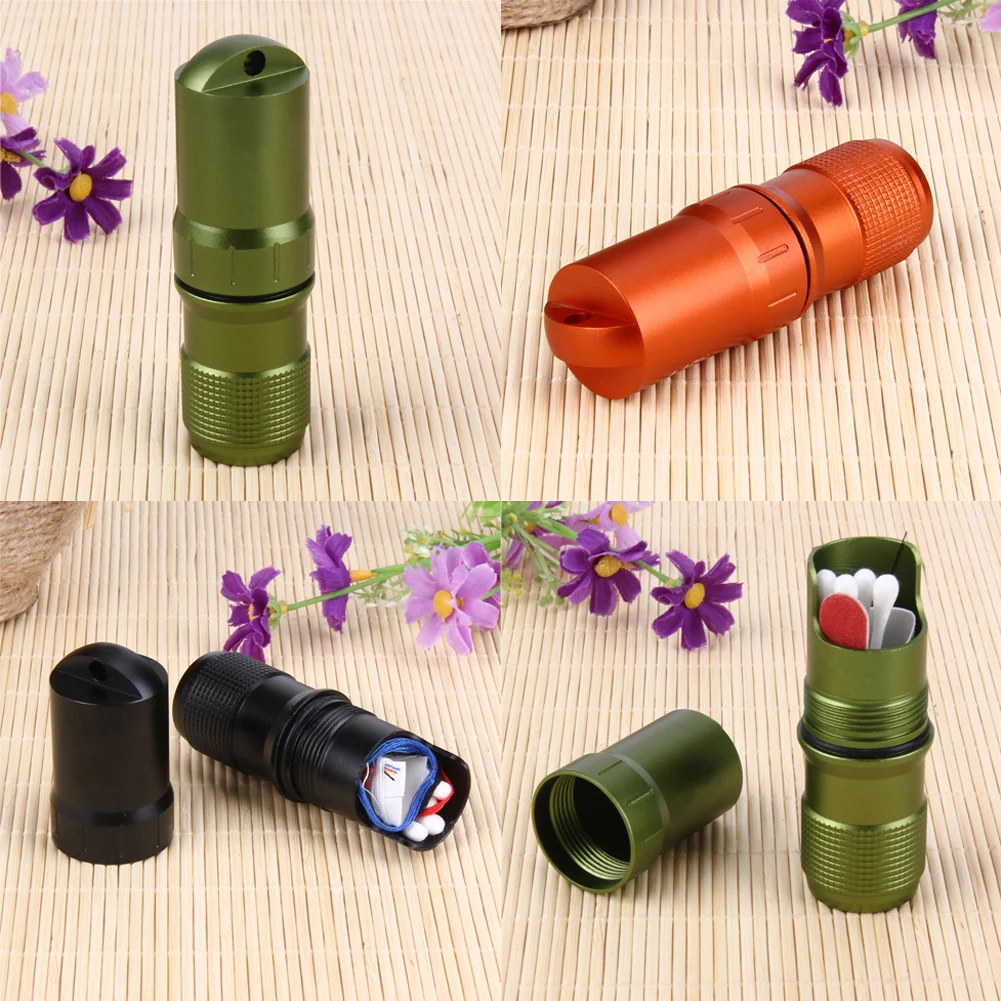 Waterproof Box Case Aluminium Alloy Metal Bottle Outdoor Storage Warehouse Life Tank Outdoor EDC First Aid