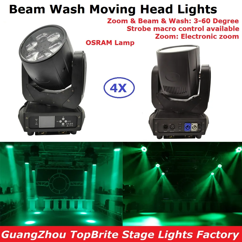 

4XLot Carton Package 6X40W Osram RGBW 4IN1 Mini Bee Eye Moving Head Stage Lights 10/16 DMX Channels Zoom Function CE ROHS