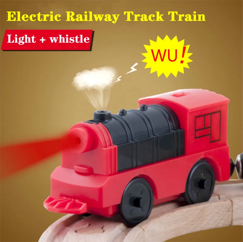 Tanio Połączenie magnetycznego elektrycznego pociągu lokomotywy drewniane akcesoria do kolejek