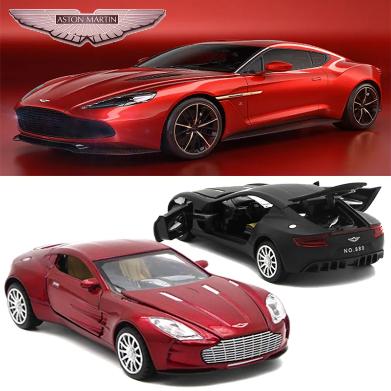 

14CM 1:32 Diecast Aston Martin One-77 Metal Toy Cars Model For Kids With Pull Back Function/Music/Light/Openable Doors As Gift
