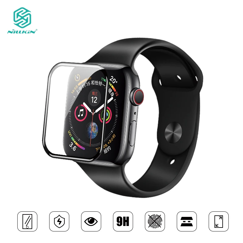 Nillkin полное закаленное стекло для Apple Watch Series 4 3 2 1 3D AW+ Полное покрытие Защитная пленка для экрана 44/40/42/38 мм