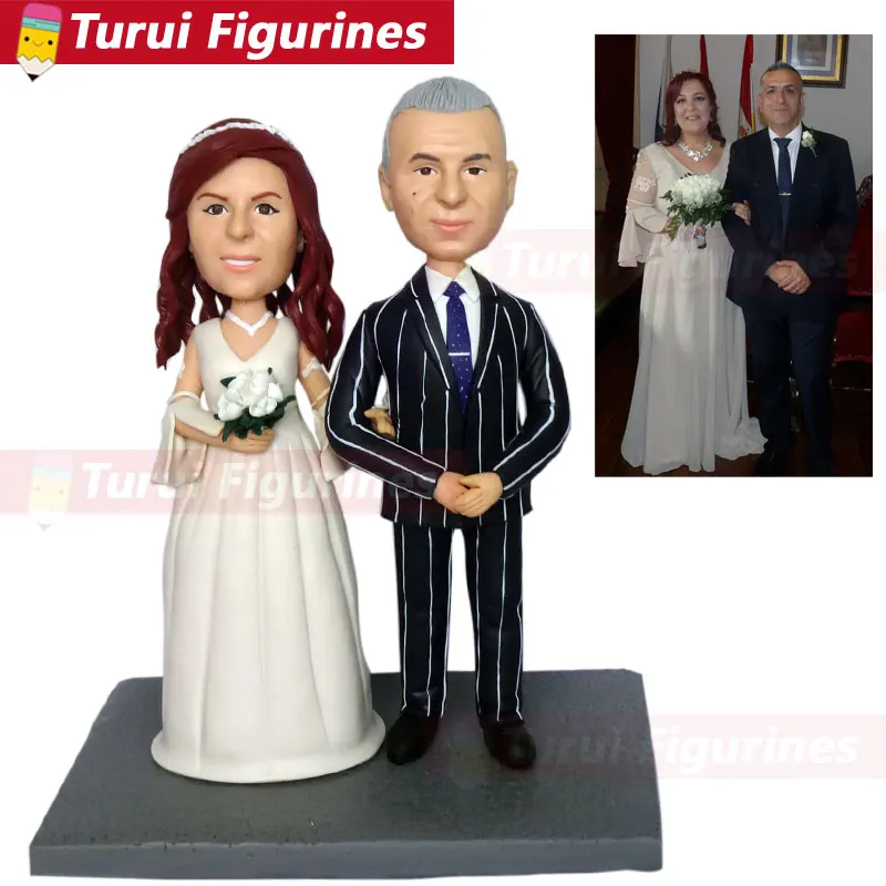 

wedding figurine cake topper custom bobblehead from wedding photos party decoration wedding Handmade Bobblehead china suppliers