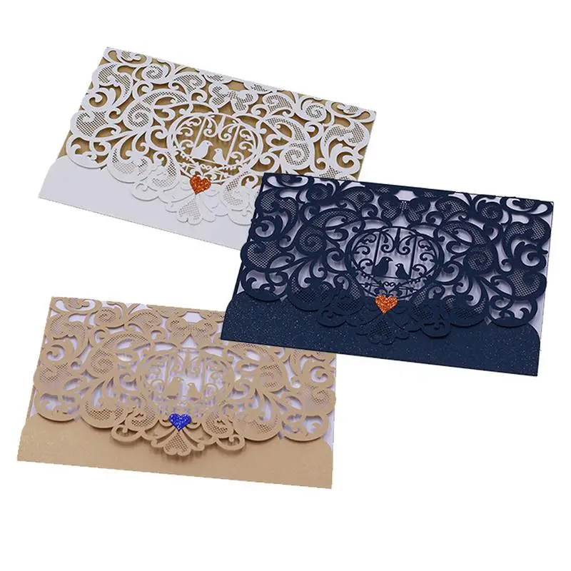 10PCS/Pack Hollowed-out Innovative Wedding Invitation Card High-end Business Invitation Festival In - 32922898103