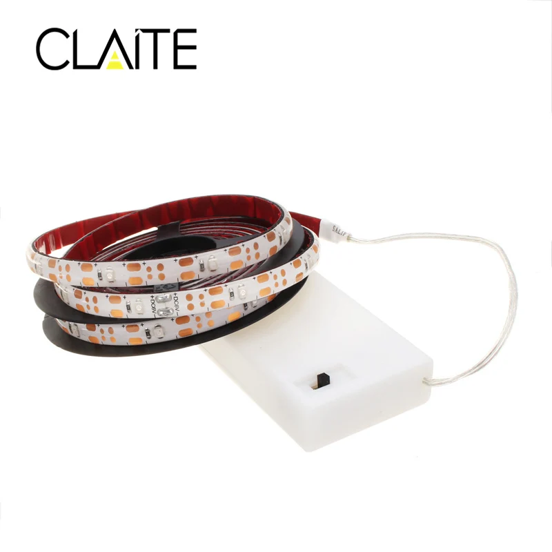 

CLAITE DC4.5V 2M SMD3528 60LED UV Strip Battery Operated Ultraviolet 395-405NM Waterproof LED Lights