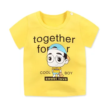 

Kid Clothes Baby Fashion Top T-Shirts Summer Unisex Cotton Baby Boys and Girls Tops 6-24M Short Sleeve O-Neck Babe Shirts