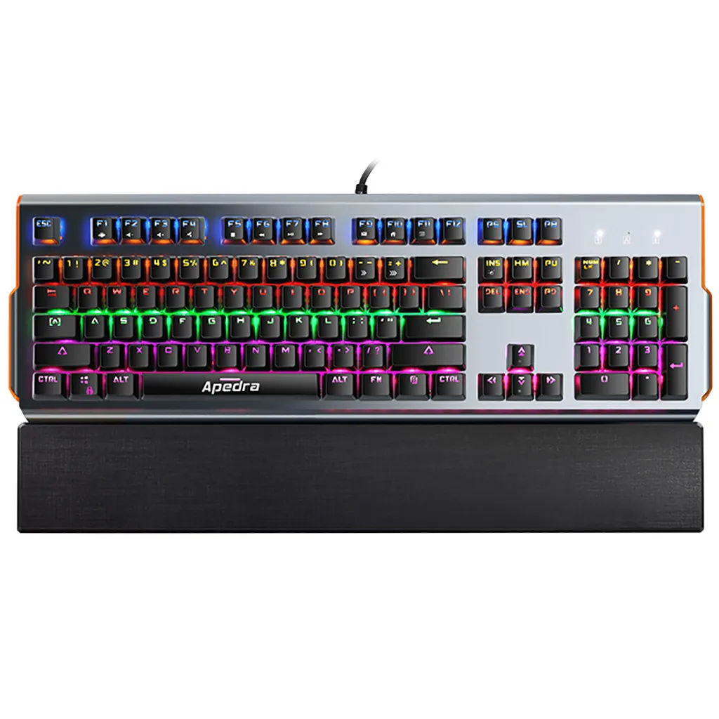 

VOBERRY Wired USB Keyboard LED Illuminated Backlight 104Keys Green Axis Backlight Gamer Mechanical Ergonomic Keyboard For Gaming